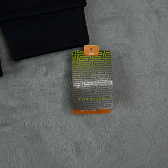 Tek Gear Warmtek Hoodie Mens Small Performance Fleece Pullover Black Blue New - Picture 7 of 12